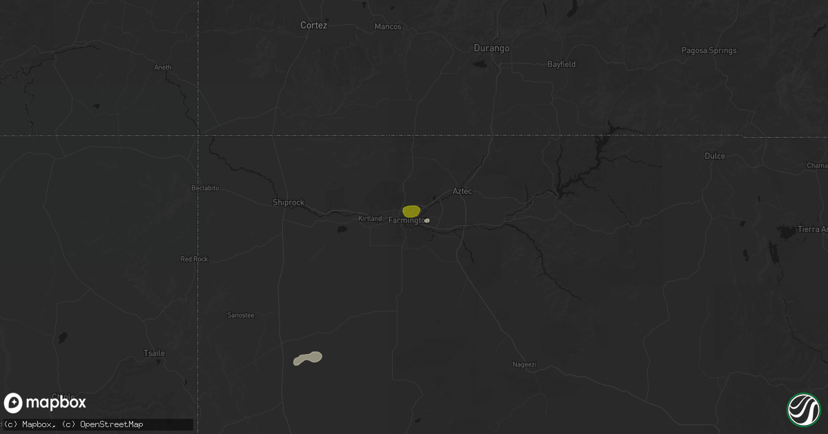 Hail map in Farmington, NM on September 18, 2026