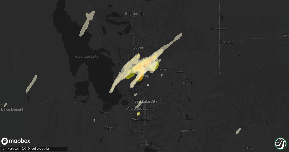 Hail map in Farmington, UT on September 18, 2026
