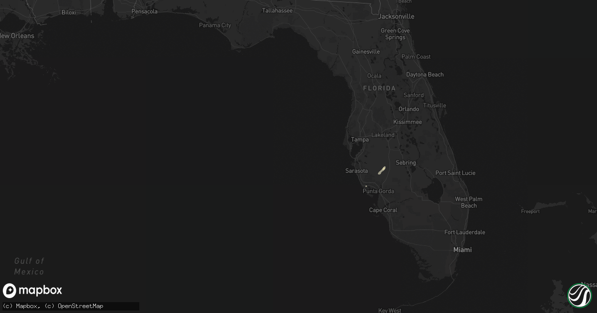 Hail map in Florida on September 18, 2026