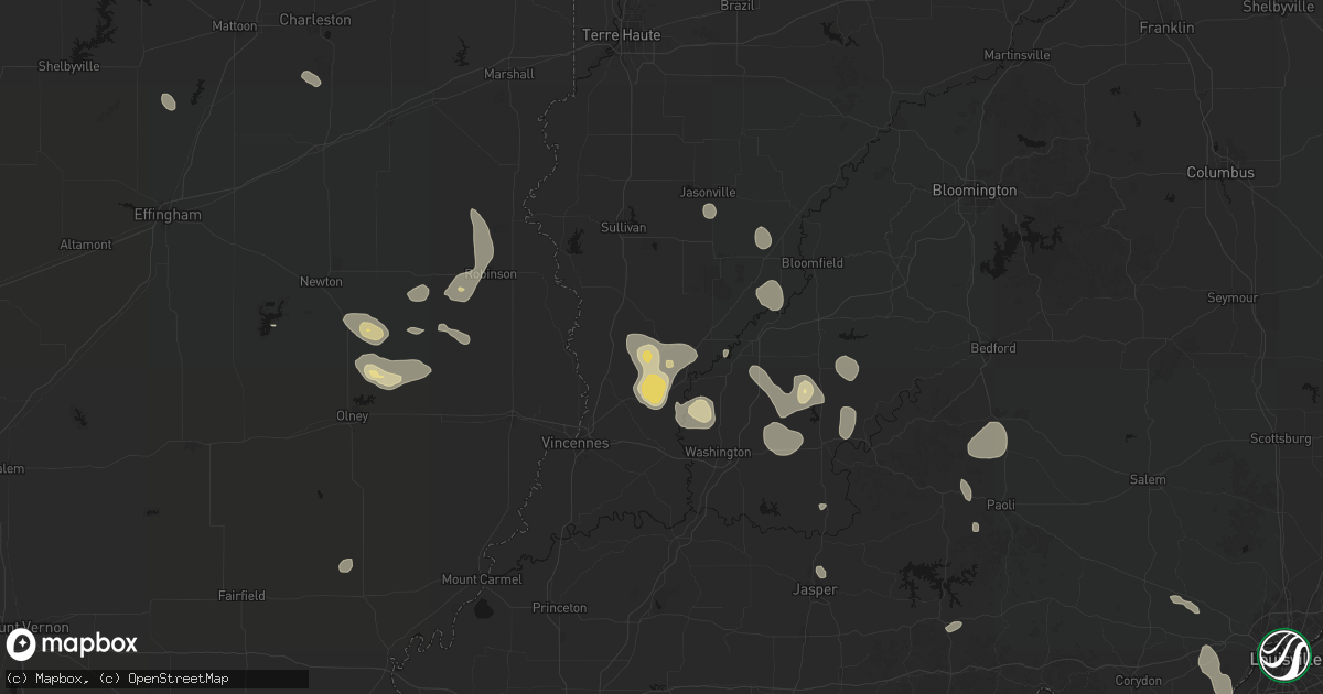 Hail map in Freelandville, IN on September 18, 2026