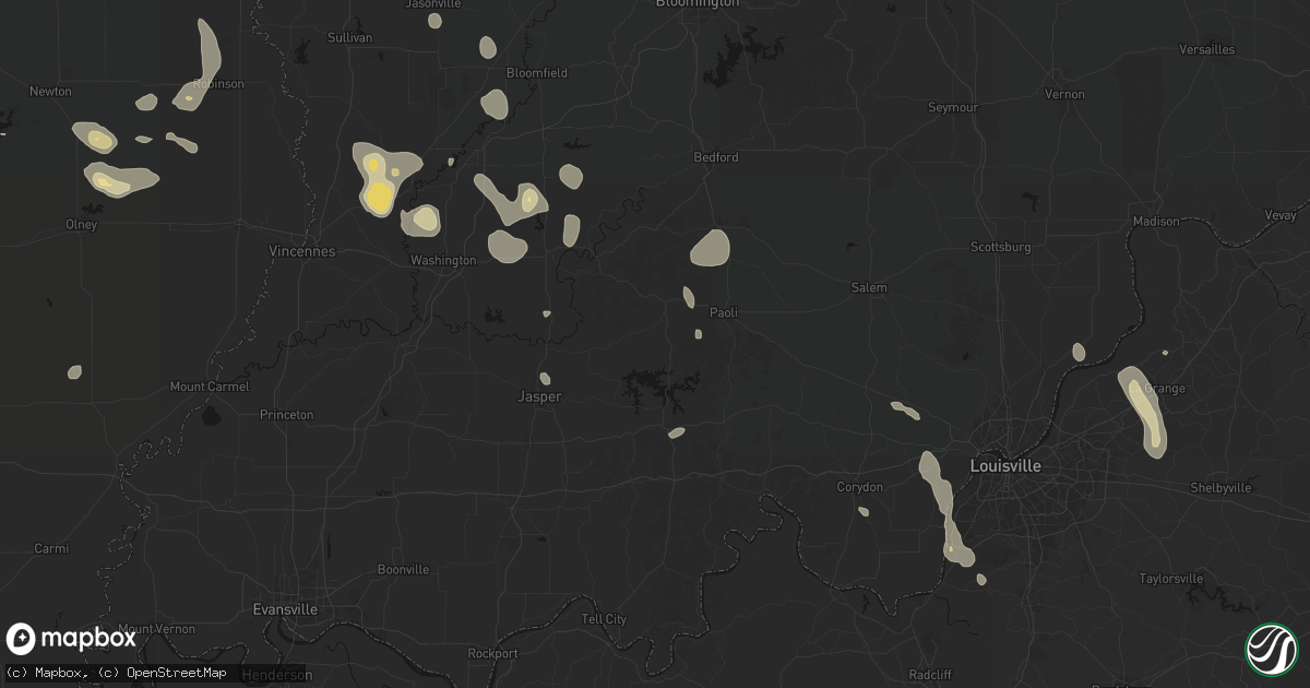 Hail map in French Lick, IN on September 18, 2026