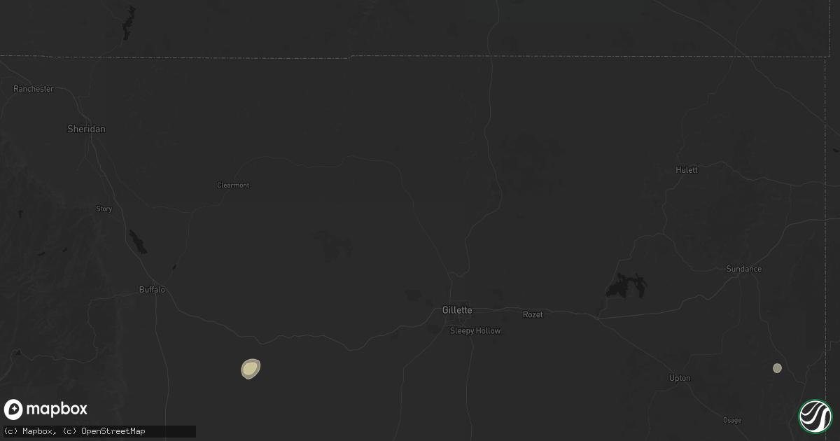Hail map in Gillette, WY on September 18, 2026