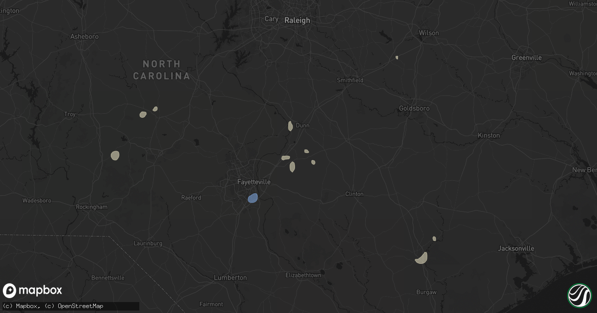 Hail map in Godwin, NC on September 18, 2026