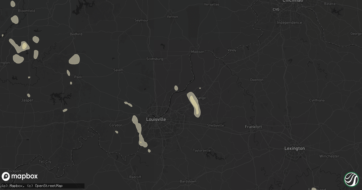 Hail map in Goshen, KY on September 18, 2026