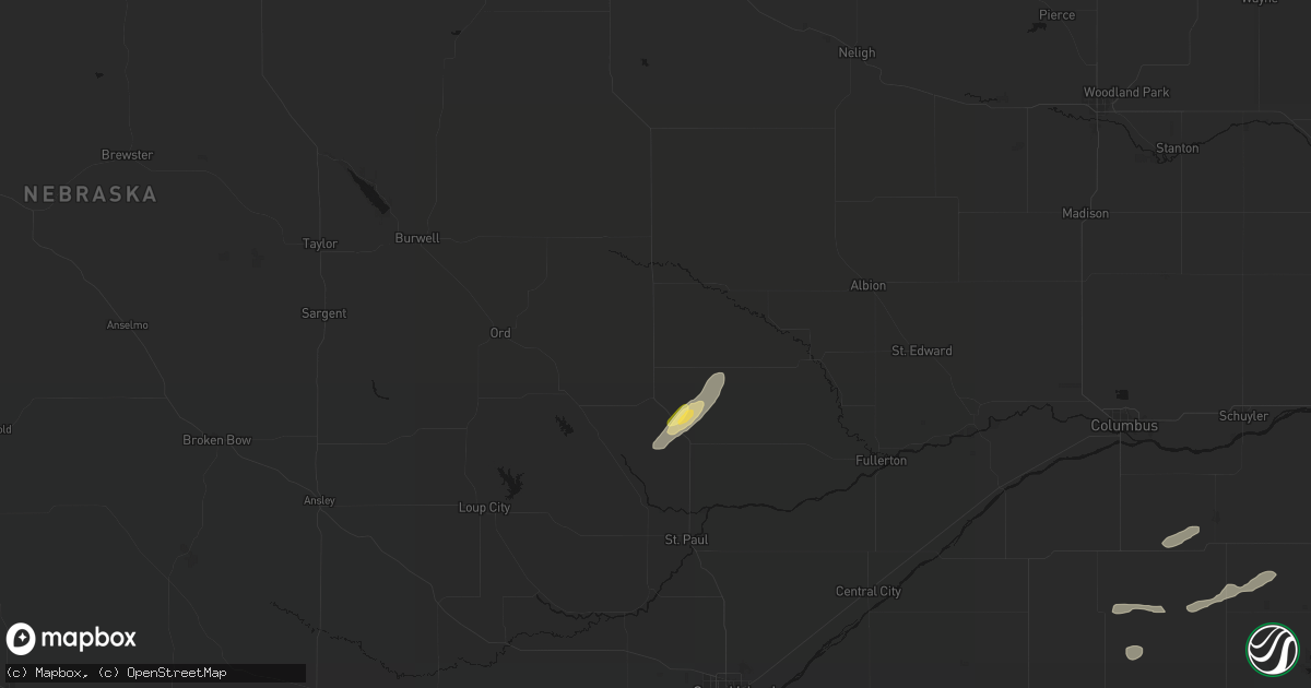 Hail map in Greeley, NE on September 18, 2026