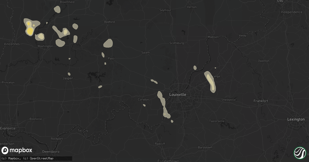 Hail map in Greenville, IN on September 18, 2026