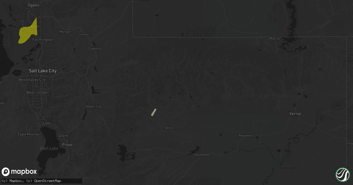 Hail map in Hanna, UT on September 18, 2026