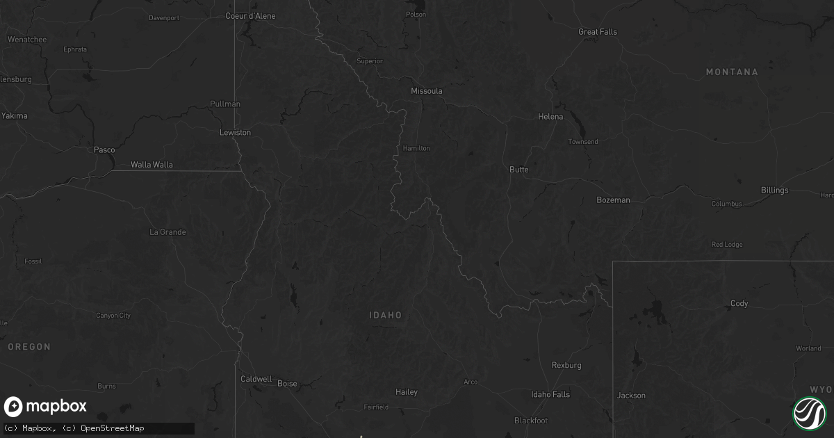 Hail map in Idaho on September 18, 2026