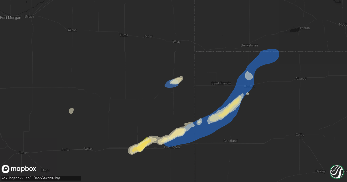 Hail map in Idalia, CO on September 18, 2026