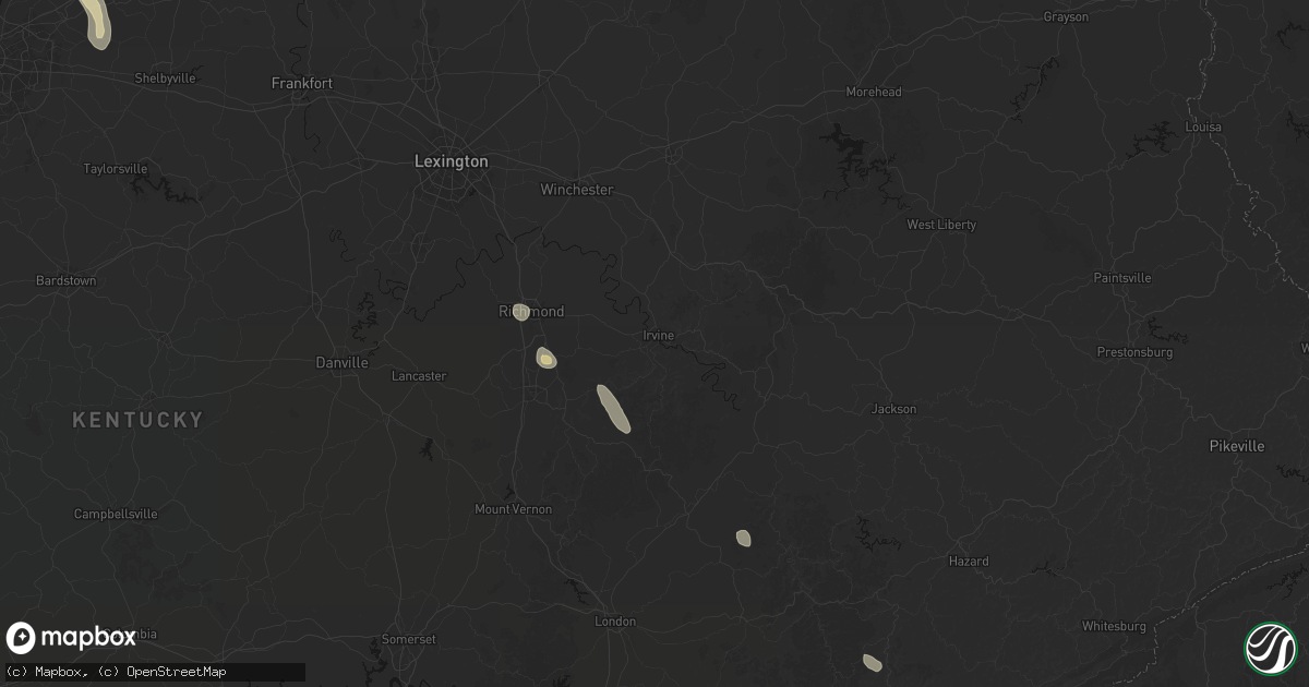 Hail map in Irvine, KY on September 18, 2026