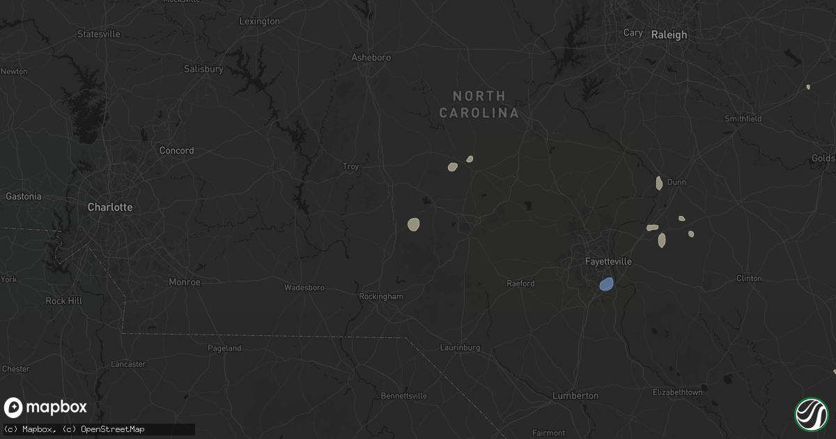 Hail map in Jackson Springs, NC on September 18, 2026