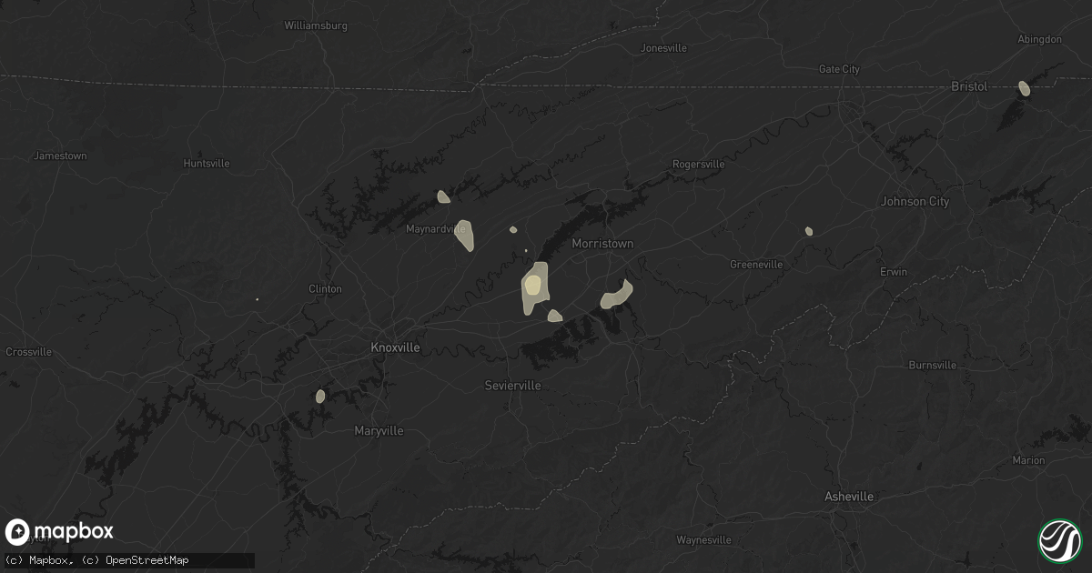 Hail map in Jefferson City, TN on September 18, 2026