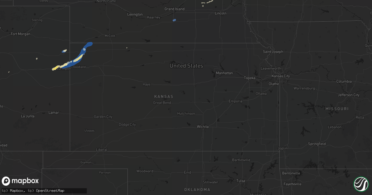 Hail map in Kansas on September 18, 2026
