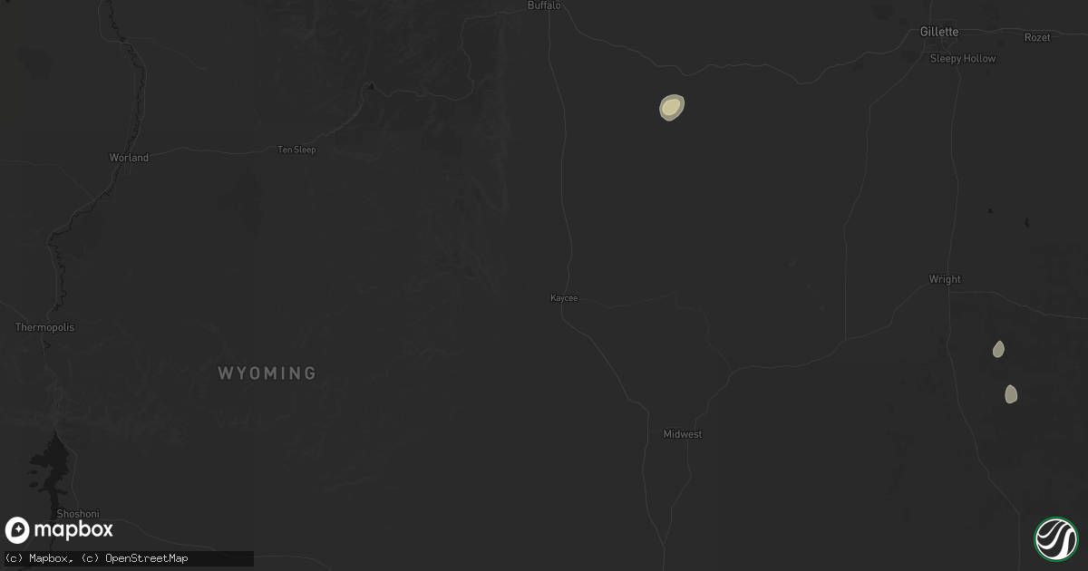 Hail map in Kaycee, WY on September 18, 2026
