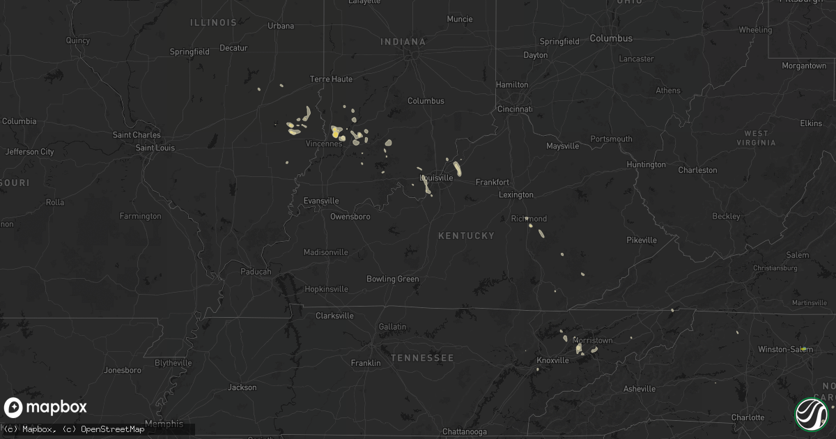 Hail map in Kentucky on September 18, 2026