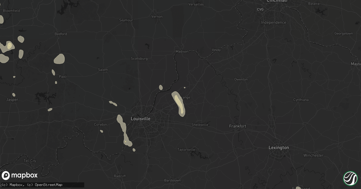 Hail map in La Grange, KY on September 18, 2026