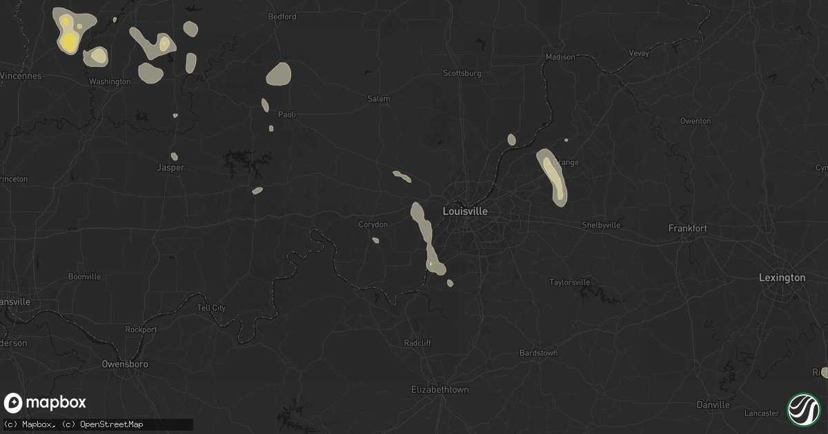 Hail map in Lanesville, IN on September 18, 2026