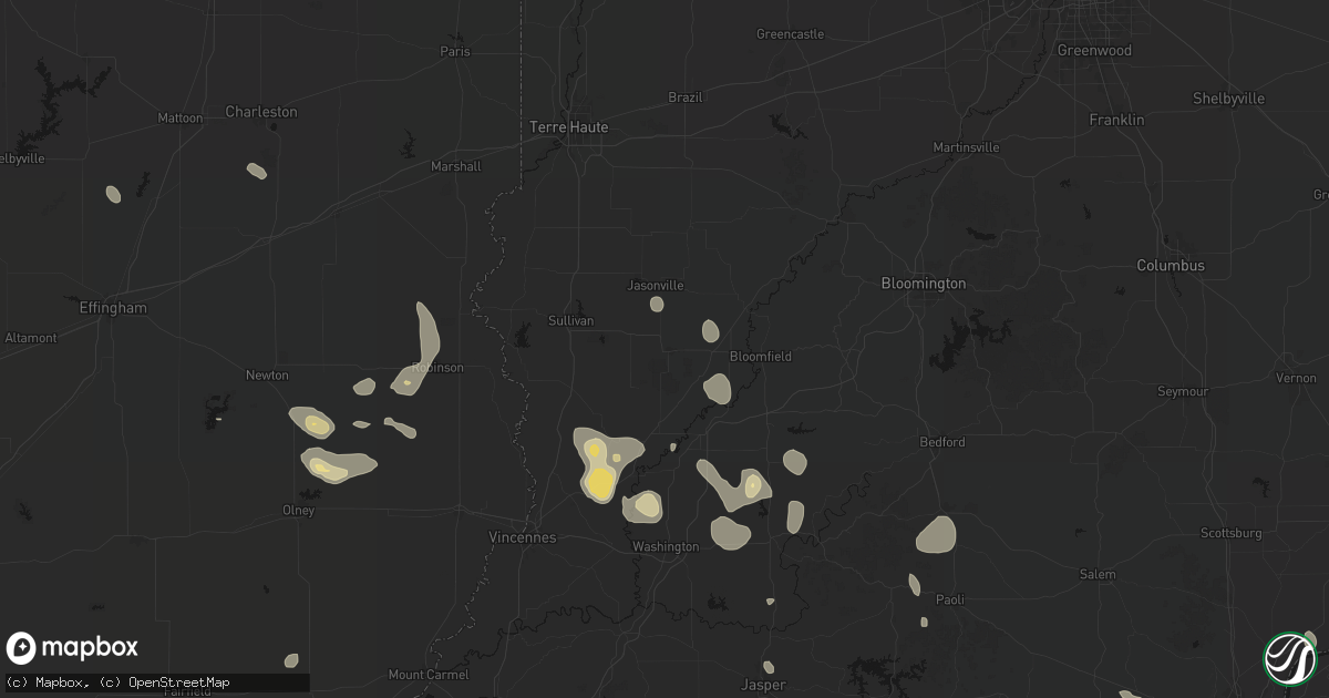 Hail map in Linton, IN on September 18, 2026