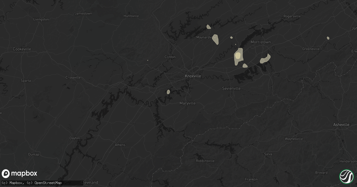 Hail map in Louisville, TN on September 18, 2026