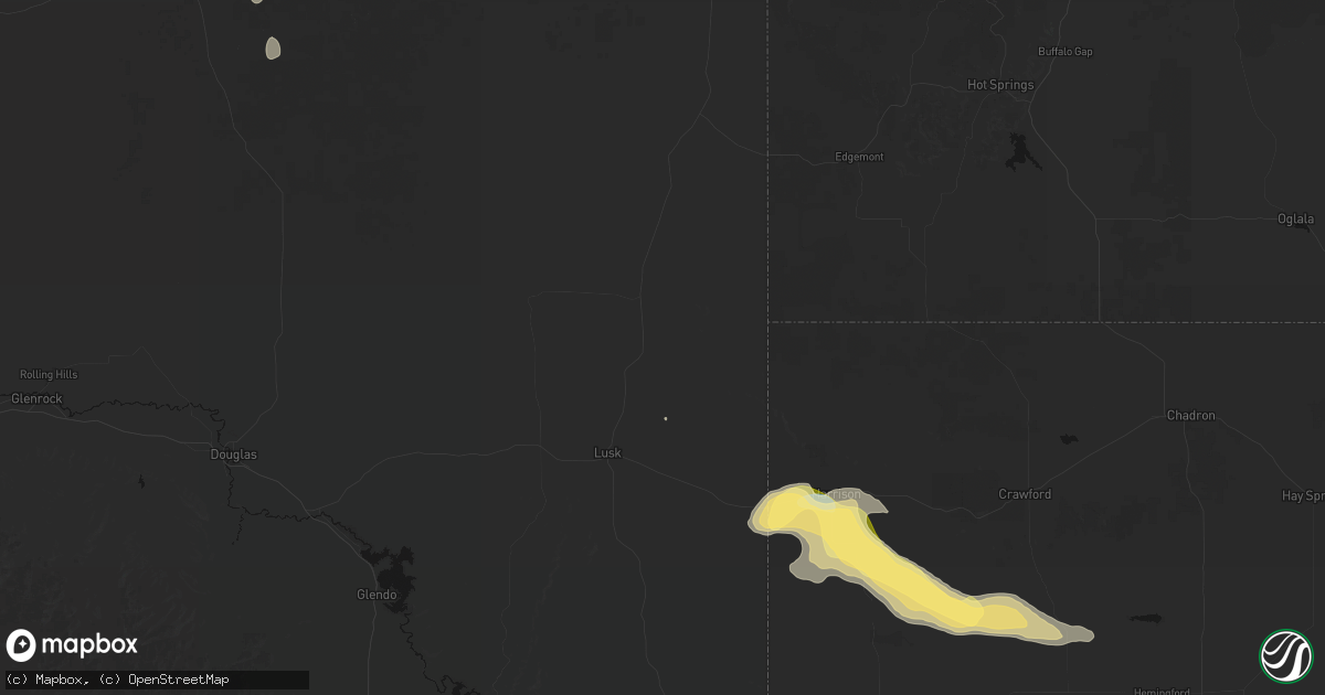 Hail map in Lusk, WY on September 18, 2026