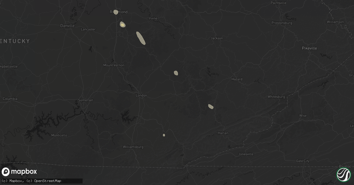 Hail map in Manchester, KY on September 18, 2026