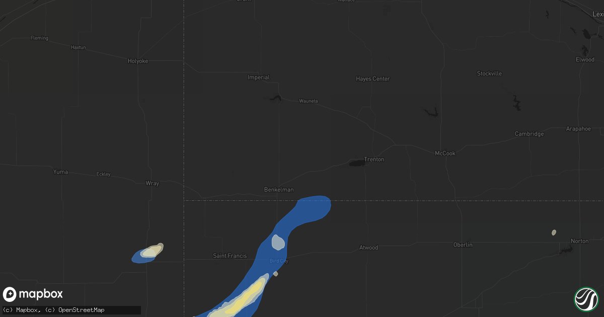 Hail map in Max, NE on September 18, 2026