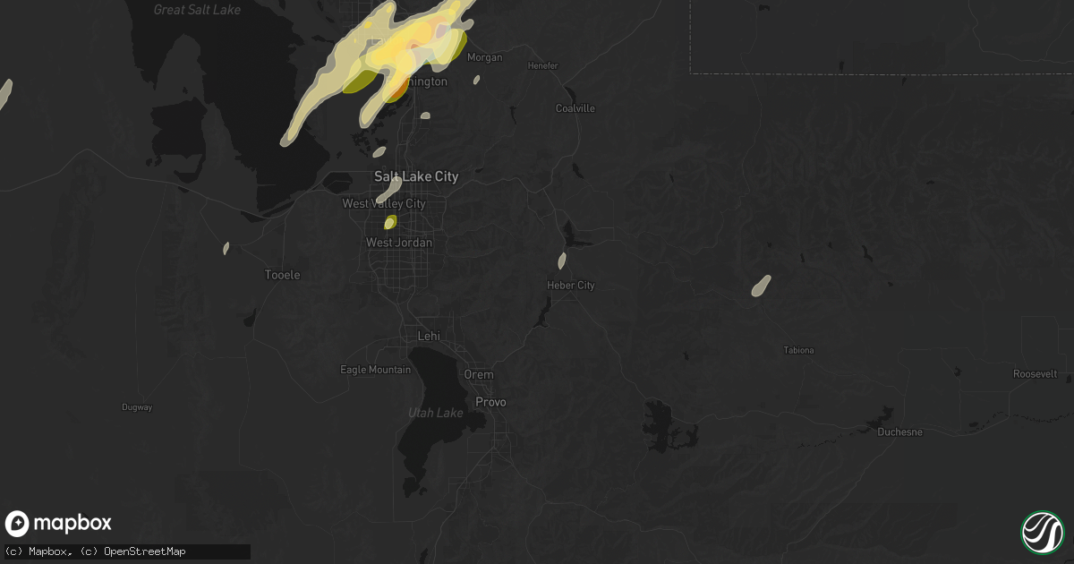 Hail map in Midway, UT on September 18, 2026