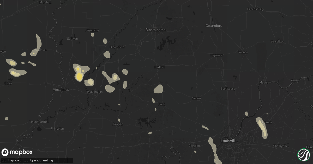 Hail map in Mitchell, IN on September 18, 2026
