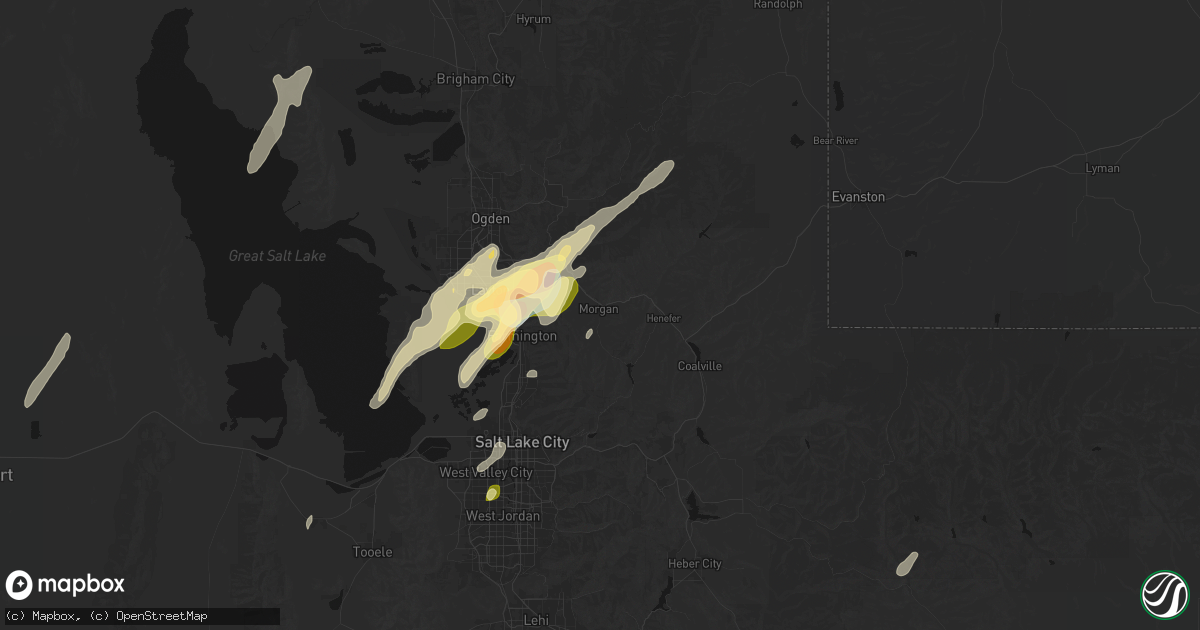 Hail map in Morgan, UT on September 18, 2026