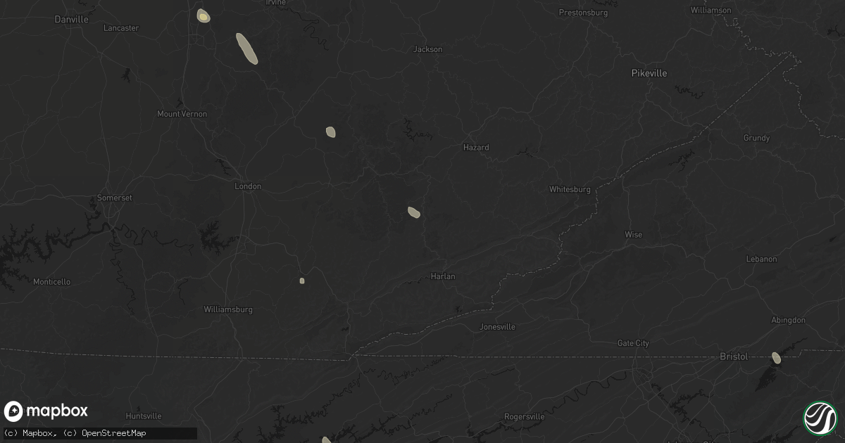 Hail map in Mozelle, KY on September 18, 2026