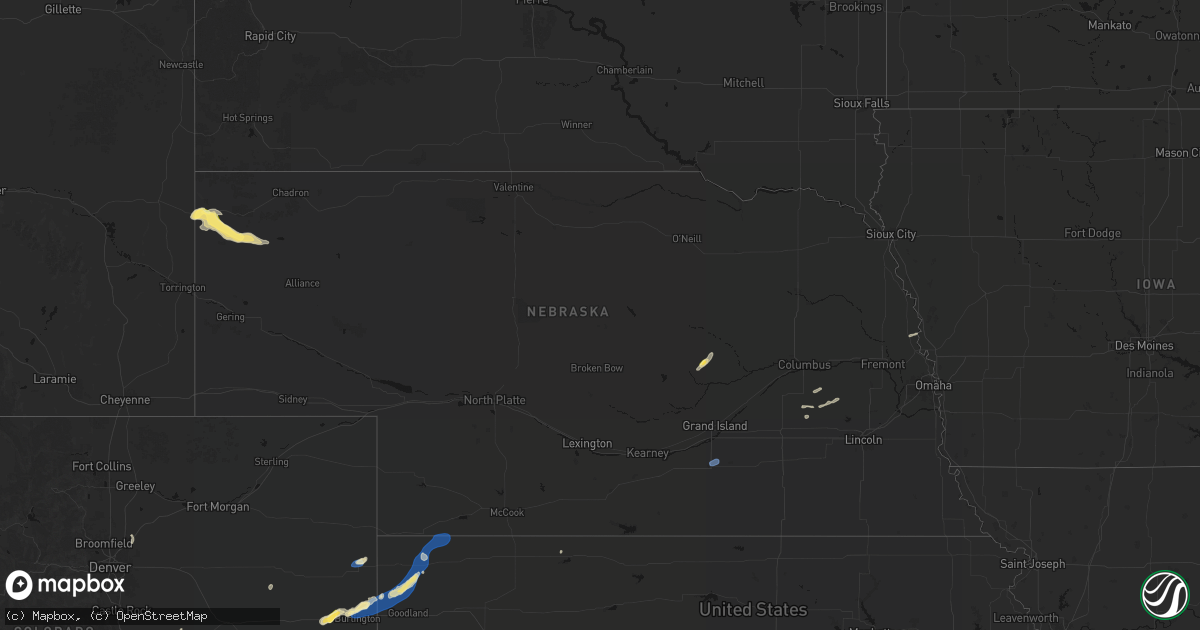 Hail map in Nebraska on September 18, 2026