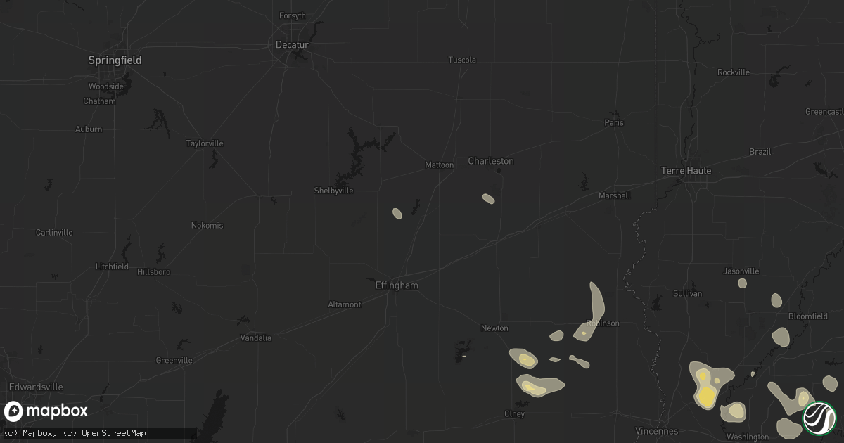 Hail map in Neoga, IL on September 18, 2026