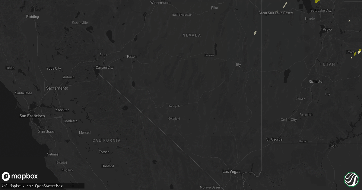 Hail map in Nevada on September 18, 2026