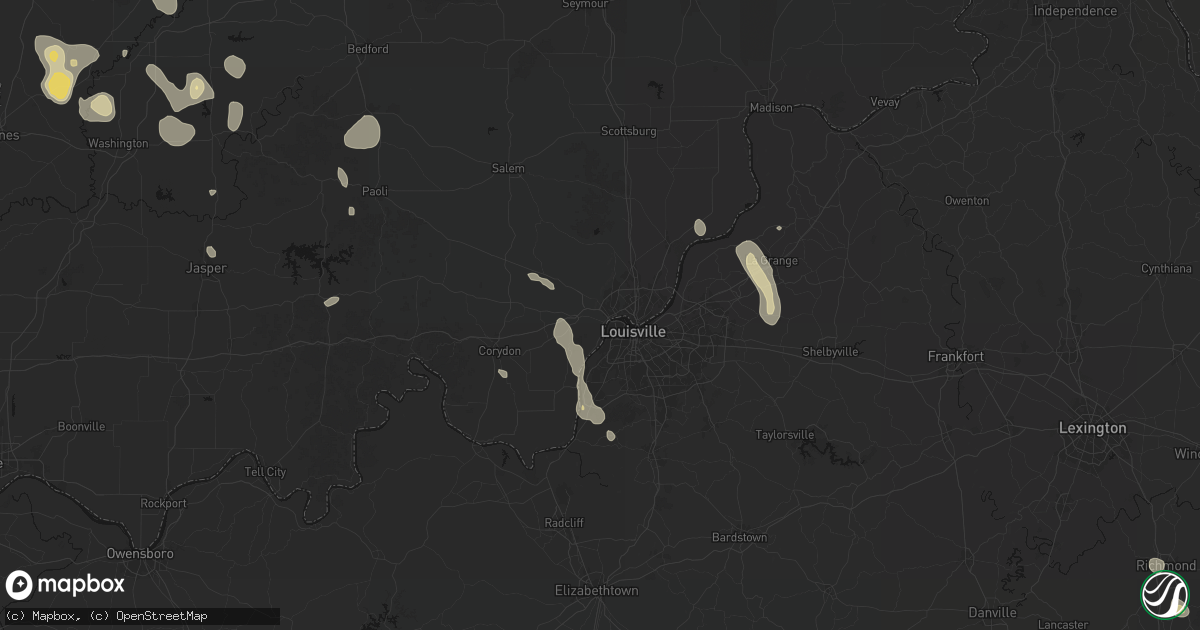 Hail map in New Albany, IN on September 18, 2026