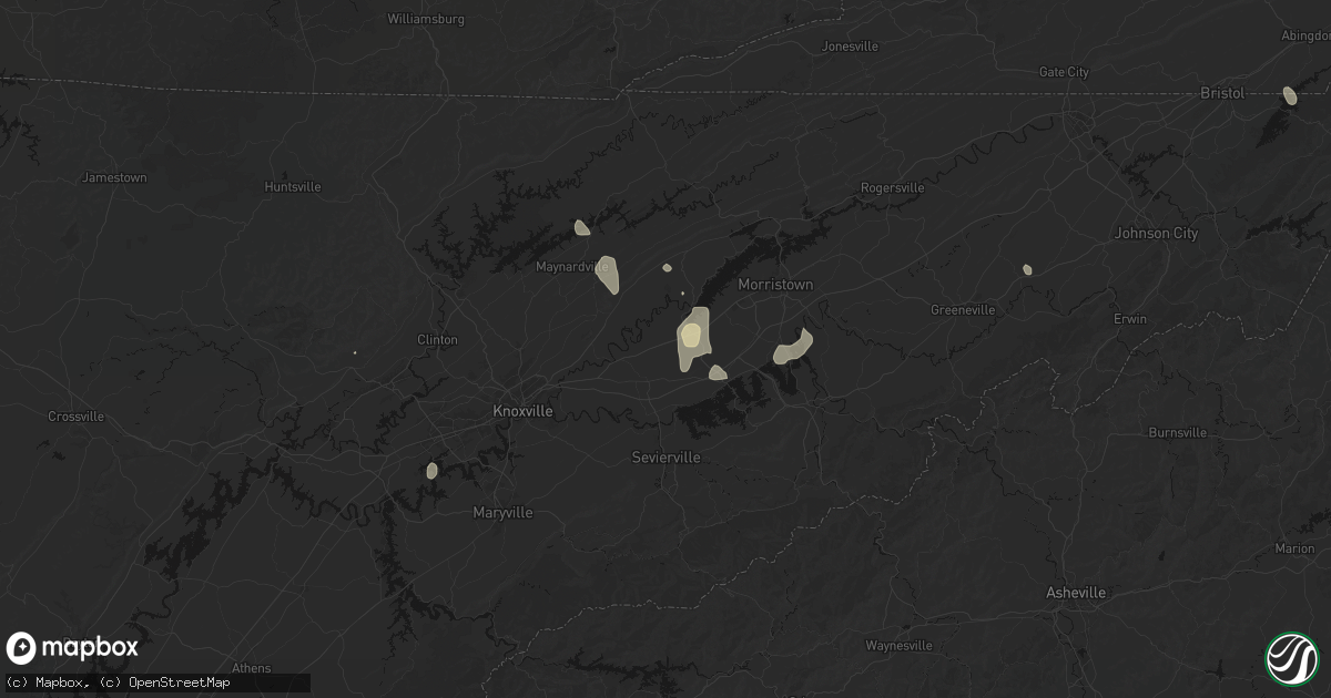 Hail map in New Market, TN on September 18, 2026