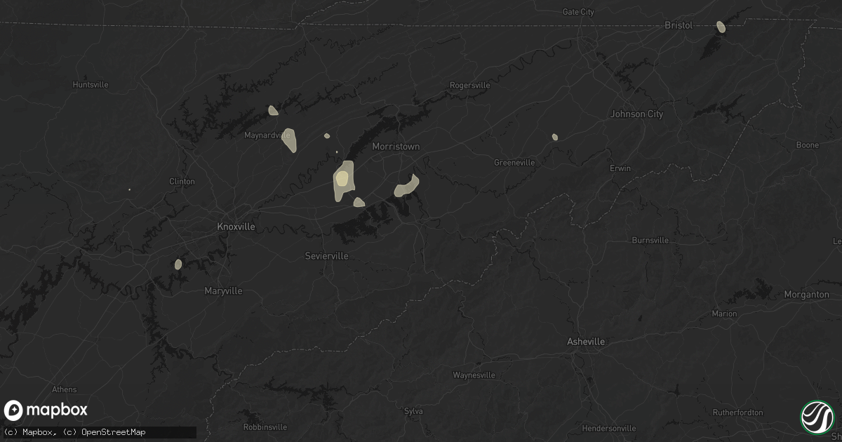 Hail map in Newport, TN on September 18, 2026