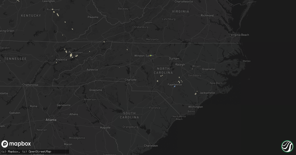 Hail map in North Carolina on September 18, 2026