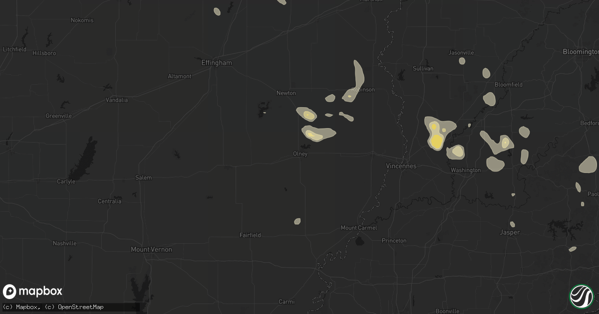 Hail map in Olney, IL on September 18, 2026
