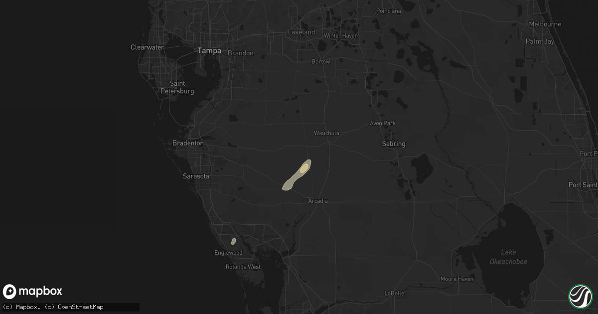 Hail map in Ona, FL on September 18, 2026