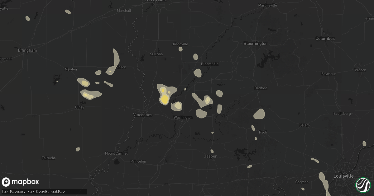 Hail map in Plainville, IN on September 18, 2026