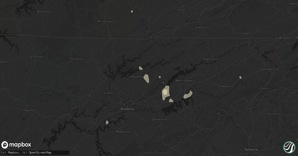 Hail map in Powder Springs, TN on September 18, 2026
