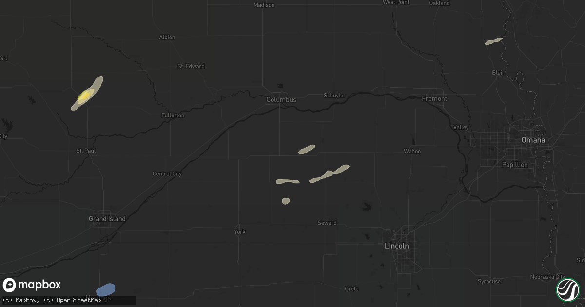 Hail map in Rising City, NE on September 18, 2026