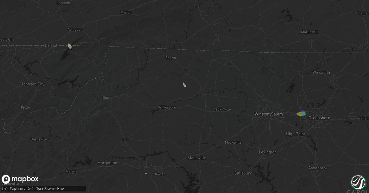 Hail map in Roaring River, NC on September 18, 2026