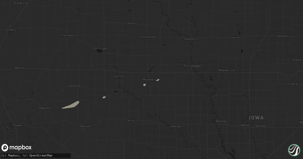 Hail map in Rockwell City, IA on September 18, 2026