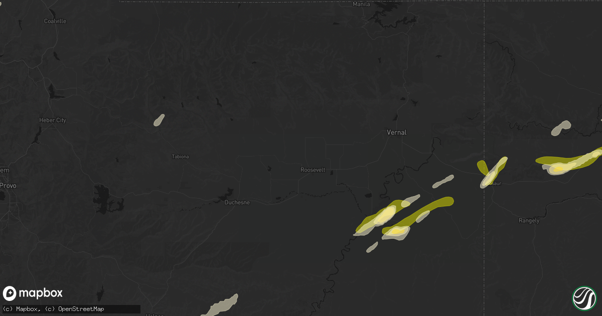 Hail map in Roosevelt, UT on September 18, 2026