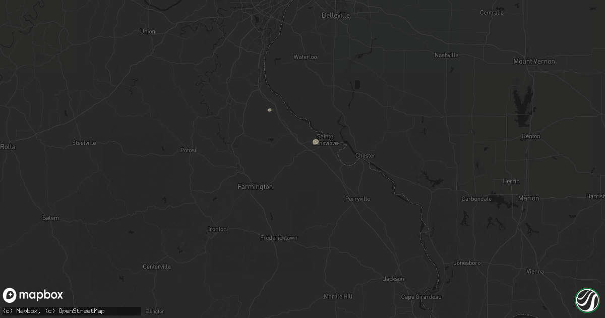Hail map in Sainte Genevieve, MO on September 18, 2026