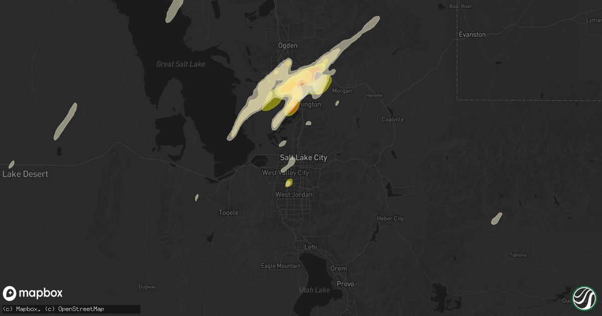 Hail map in Salt Lake City, UT on September 18, 2026