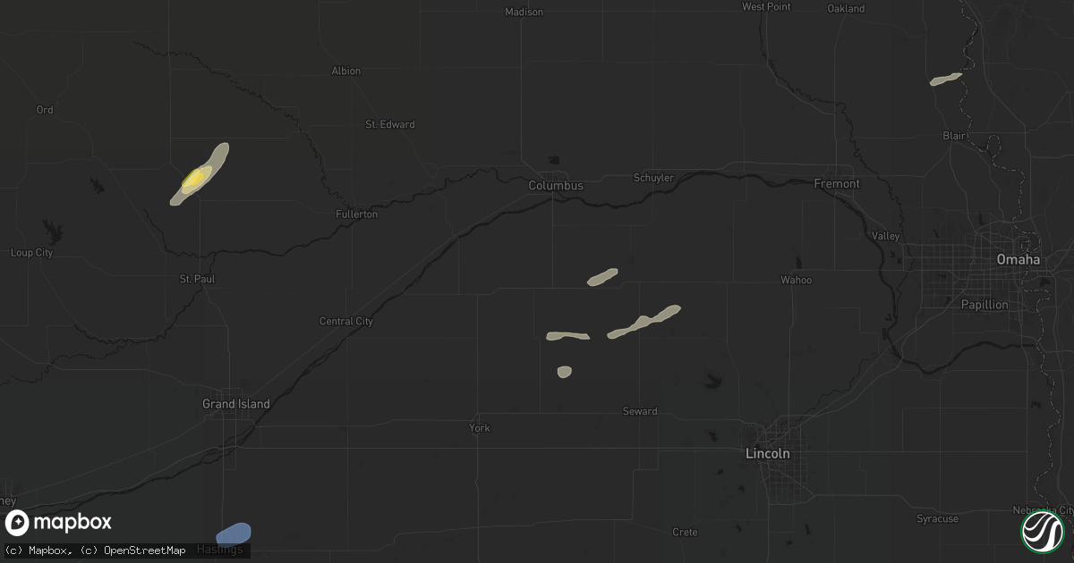 Hail map in Shelby, NE on September 18, 2026