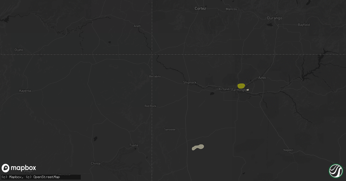 Hail map in Shiprock, NM on September 18, 2026