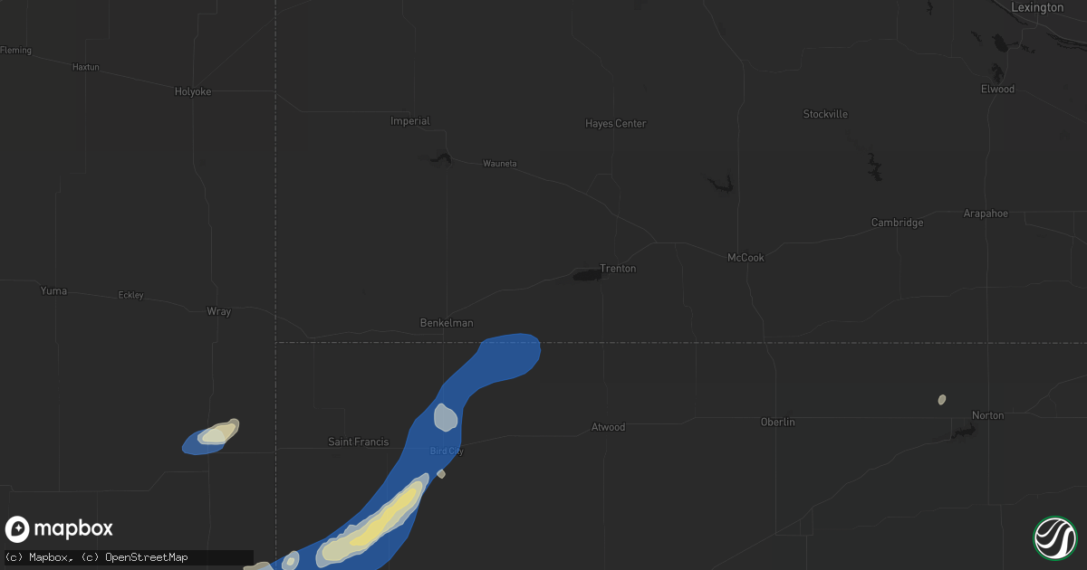 Hail map in Stratton, NE on September 18, 2026